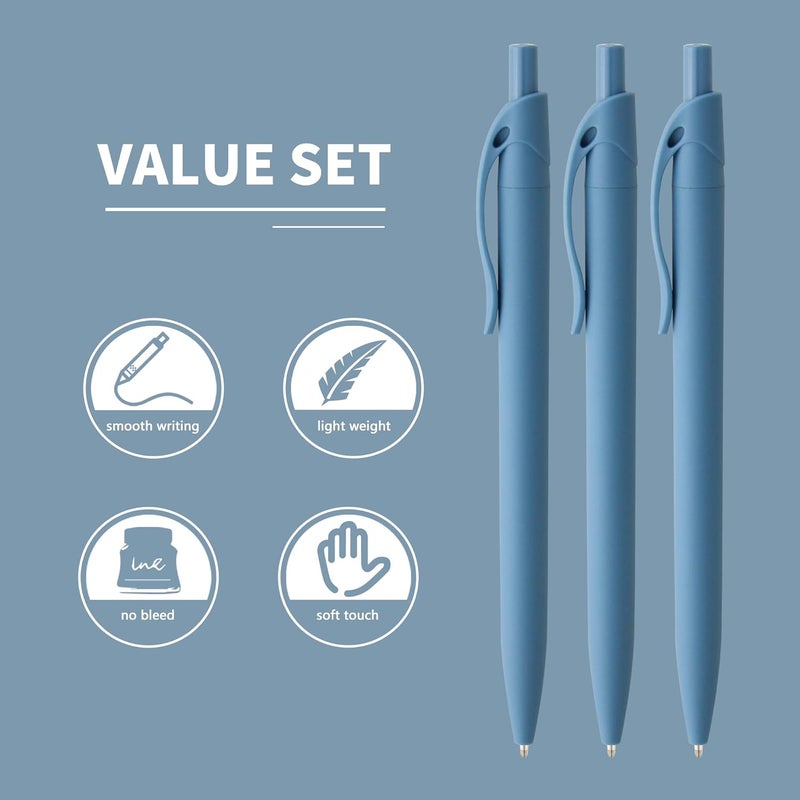 deegtran Pens Bulk, 50 Pack No Bleed Click Pens, Wholesale Retractable Ballpoint Pens, Pen Medium Point, Smooth Ink Pen, 1.0MM Blue Ink - Image 3
